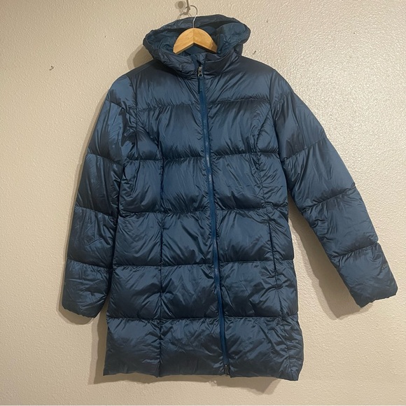 Eddie Bauer Luna Peak Down Hooded Parka Blue jacket - Picture 2 of 11